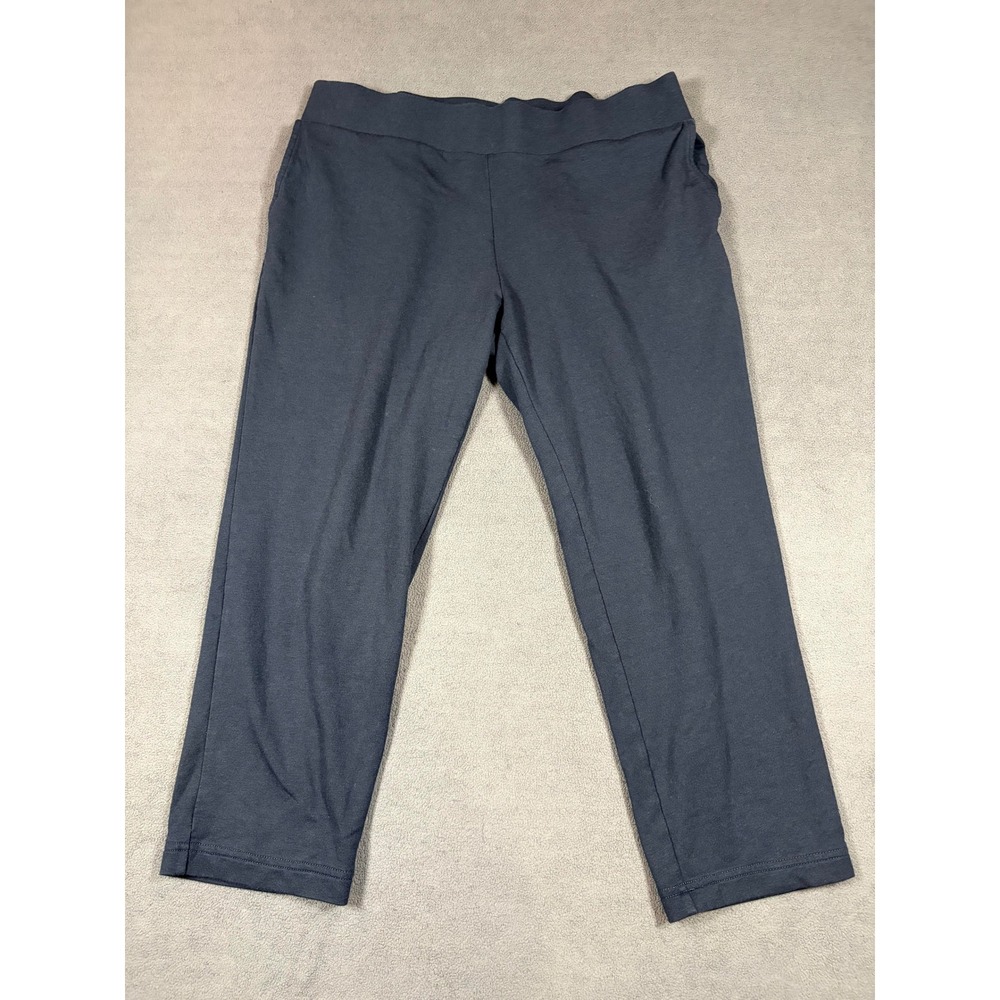 Pure Jill Affinity French Terry Slim Crop Women Medium Petite Dark Grey Pants